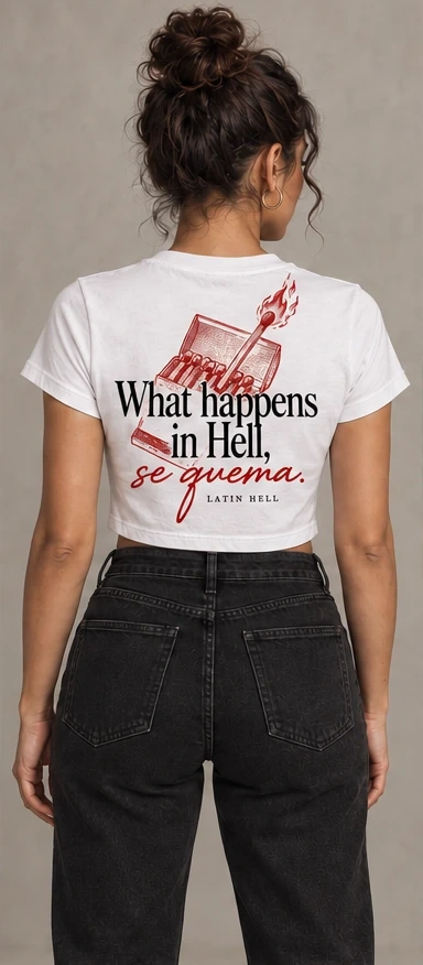 Se Quema · Crop-Top in Weiß, Rückenansicht
